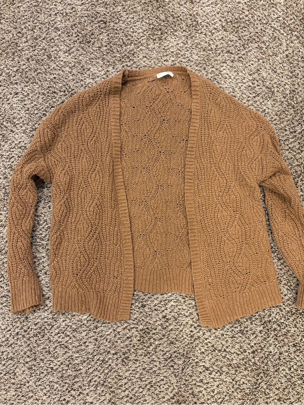 Cozy Open-Front Cardigan Sweater - Brown